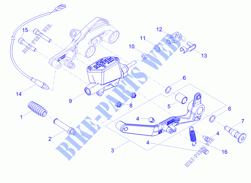 Pomp van de achterrem voor MOTO GUZZI V7 III Special 750 E4 ABS 2017