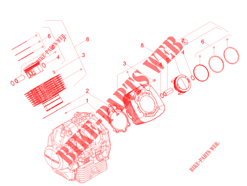 Cilinder Zuiger voor MOTO GUZZI V7 III Stone 750 E4 ABS 2017