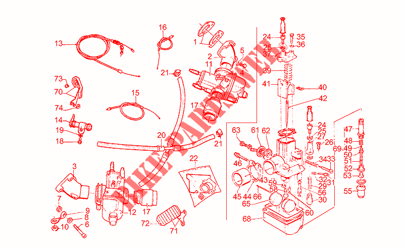 Carburettors voor MOTO GUZZI T3 e Derivati Calif./T4/Pol./CC/PA 1979
