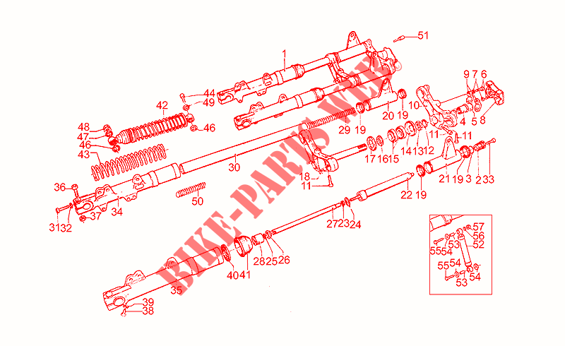Front/rear shock absorber voor MOTO GUZZI T3 e Derivati Calif./T4/Pol./CC/PA 1981