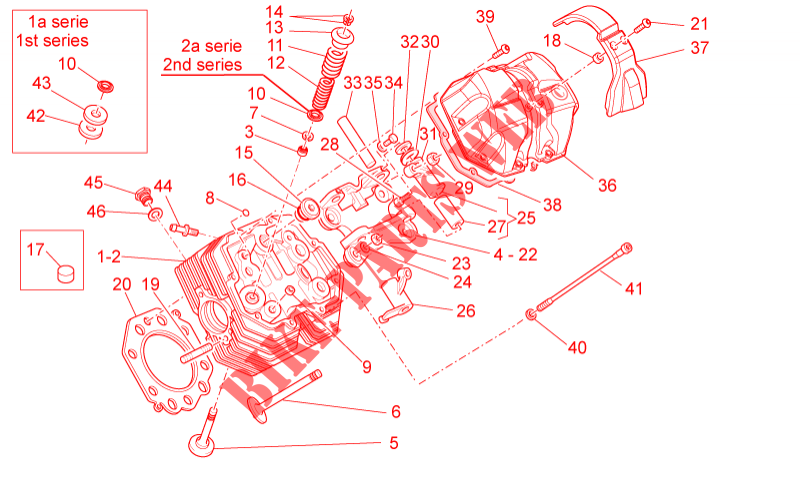 Cylinder head and valves voor MOTO GUZZI Bellagio 2013