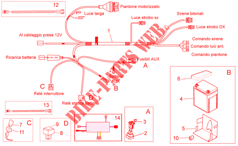 Police ausiliary Electrical system voor MOTO GUZZI Norge IE 8V 2015