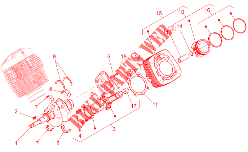Crankshaft cpl. voor MOTO GUZZI V7 II Special ABS 2015