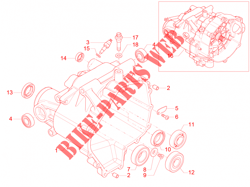 Transmission cage voor MOTO GUZZI V7 II Special ABS 2015