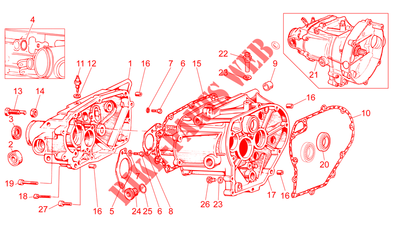 Transmission cage voor MOTO GUZZI V7 Racer 2014