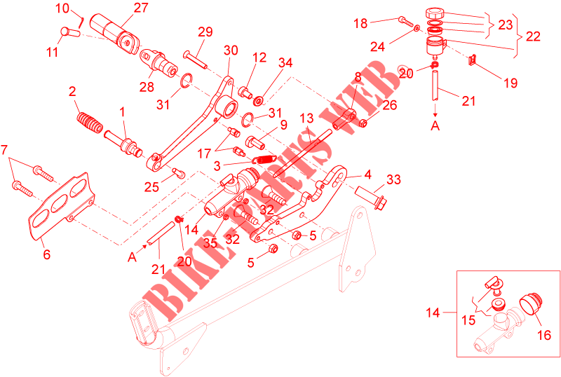 Rear master cylinder voor MOTO GUZZI V7 Racer 2015